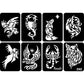 32pcs/lot Airbrush Tattoo Stencil For Man Boy Body Painting Dragon Skull Wolf Eagle Self-Adhesiver Tattoo Sticker Templates