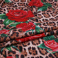 Good Leopard & Rose Printed Dress Fabric Drooping Feel/Not Transparent/Micro Stretch Fabric Sewing Material DIY Women Dress