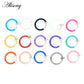 Alisouy 2 PCS Medical Nostril Titanium multi-color Nose Hoop rings clip on nose ring Body Fake Piercing women men body Jewelry