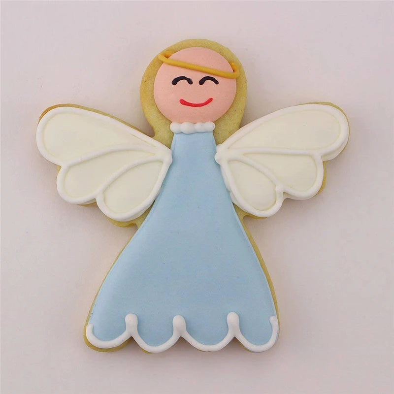 KENIAO Angel Cookie Cutter for Christmas Party - 7.4 x 7.1 CM Easter Biscuit Fondant Sandwich Bread Mold - Stainless Steel