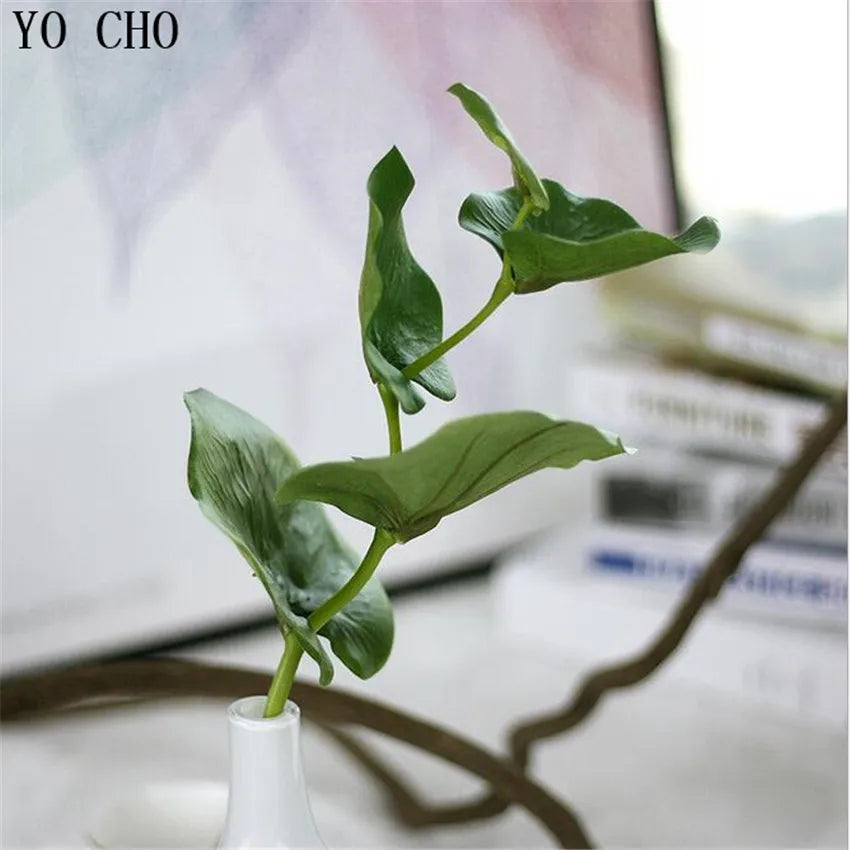 YO CHO Artificial Simulation Magnolia Leaf Plastic Green Fern Plant Flower Decoration Orchid Leaves Home Wedding Fleurs Source