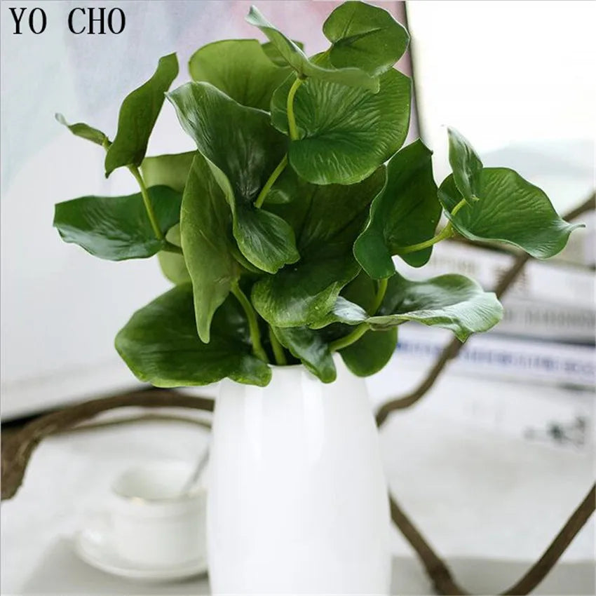 YO CHO Artificial Simulation Magnolia Leaf Plastic Green Fern Plant Flower Decoration Orchid Leaves Home Wedding Fleurs Source