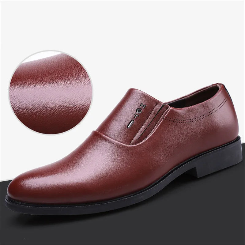 Classic Business Men's Dress Shoes Fashion Elegant Formal Wedding Shoes Men Slip On Office Oxford Shoes For Men Black 2019 new