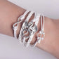 Fashion Men Leather Dragon Bracelet Vintage Punk Antique Silver Plated Dragon Charm for Women