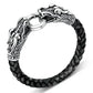 Leather Tibetan silver men bracelet titanium fashion male vintage accessories parataxis dragon bracelet men jewelry