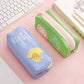 Big Zipper Fruit Pencil Bag Case Cute Fruit Lemon Watermelon Canvas Storage Pen Bags Stationery Item Office School Supplies F628