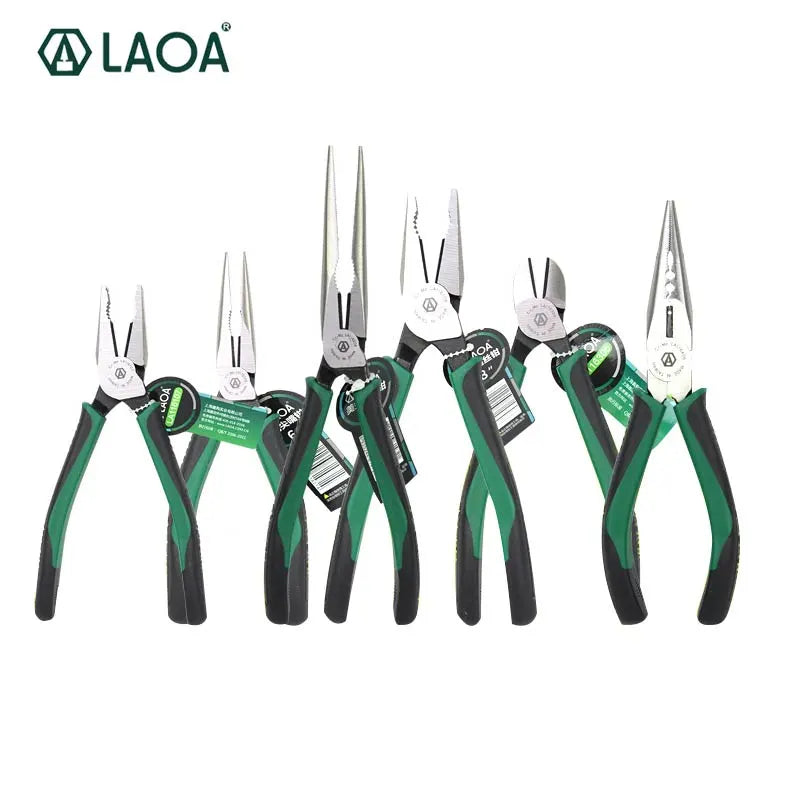 1pcs LAOA CR-MO Combination Pliers Long Nose Plier Fishing Pliers Wire Cutter Stripping American Type Tools For Electrician