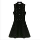 Hot Sale Women Summer Dress Elegant Fashion Slim Sexy Sleeveless Beading Female Vintage Vestidos Black Party Dresses De Festa