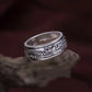 Carved Chinese Dragon Sterling Silver 925 Ring Bands For Men Male Personality Thai Silver Wide S925 Ring Retro Fashion (HY)