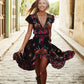 Hot Fashion Summer Dress Sexy Womens Floral Print Dress Beach Style Vintage Dresses Deep V Neck Sleeveless Dresses