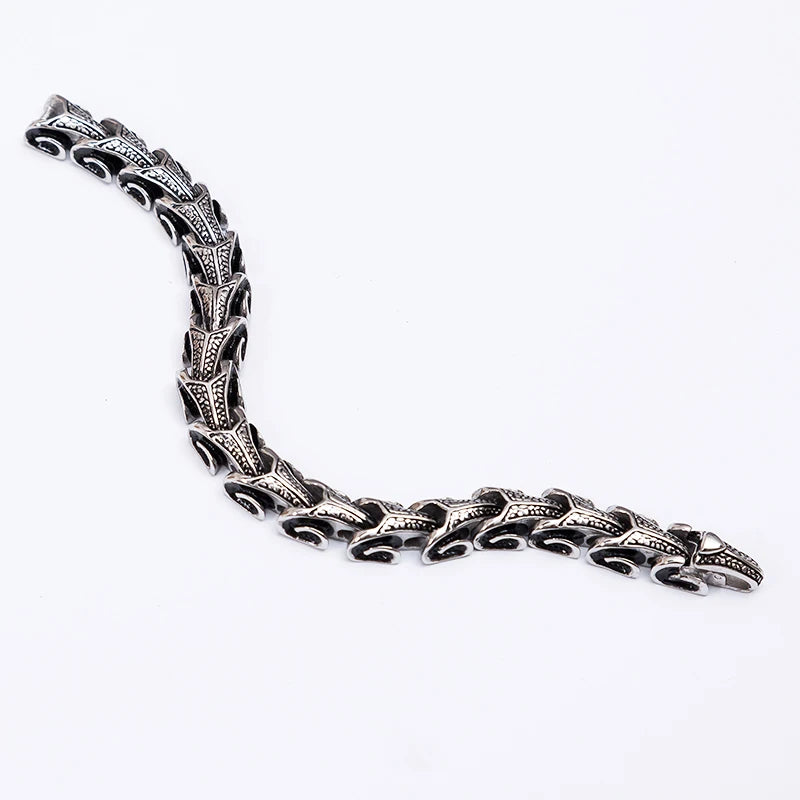 Cool Stainless Steel Dragon Grain Chain Man Bracelet for Men Punk Keel Men's Boys Bracelets & Bangles Jewellery Mannen Armband