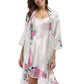 2 Piece Set Women Silk Peacock Kimono Robes Sexy Lingerie Women Wedding Party Bridesmaid Robe Satin Nightgown Bathrobe Pijam