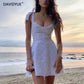 2022 Summer dress women sleeveless hollow out white lace mini dress embroidery casual female cute sundress korean dress vestidos