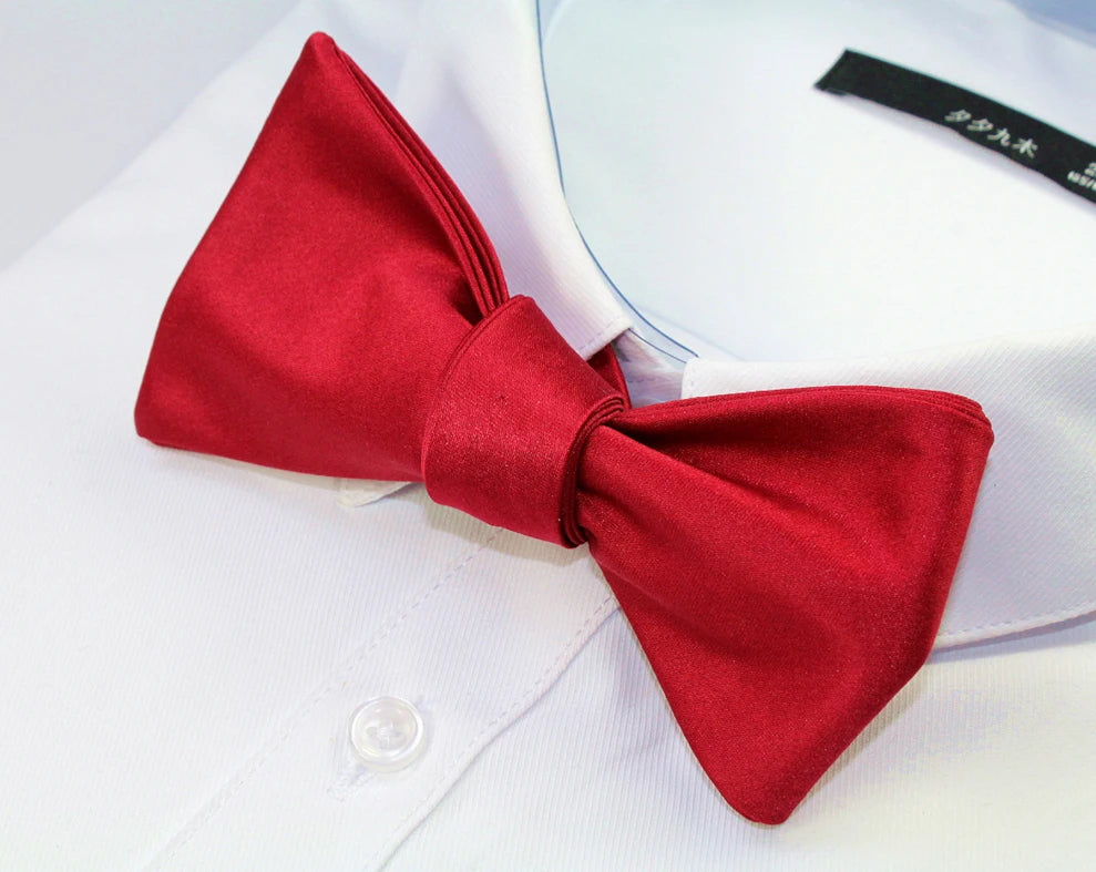 GUSLESON New Quality Fashion Mens Bowties Solid Color Plain Silk Self Tie Bow Ties Butterflies Noeud Papillon Business Wedding