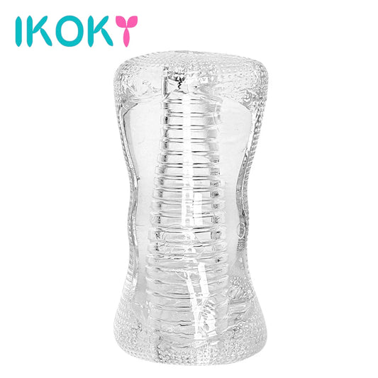 13cm Male Masturbator Transparent Jelly Artificial Vaginal Real Pussy for Men Penis Exerciser Cock Enlarger Suck Sex Toys Erotic