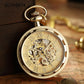 Luxury Antique Skeleton Mechanical Pocket Watch Men Steampunk Mechanical Fob Watches Clock Pendant Hand-winding Relogio De Bolso