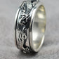 Carved Chinese Dragon Sterling Silver 925 Ring Bands For Men Male Personality Thai Silver Wide S925 Ring Retro Fashion (HY)