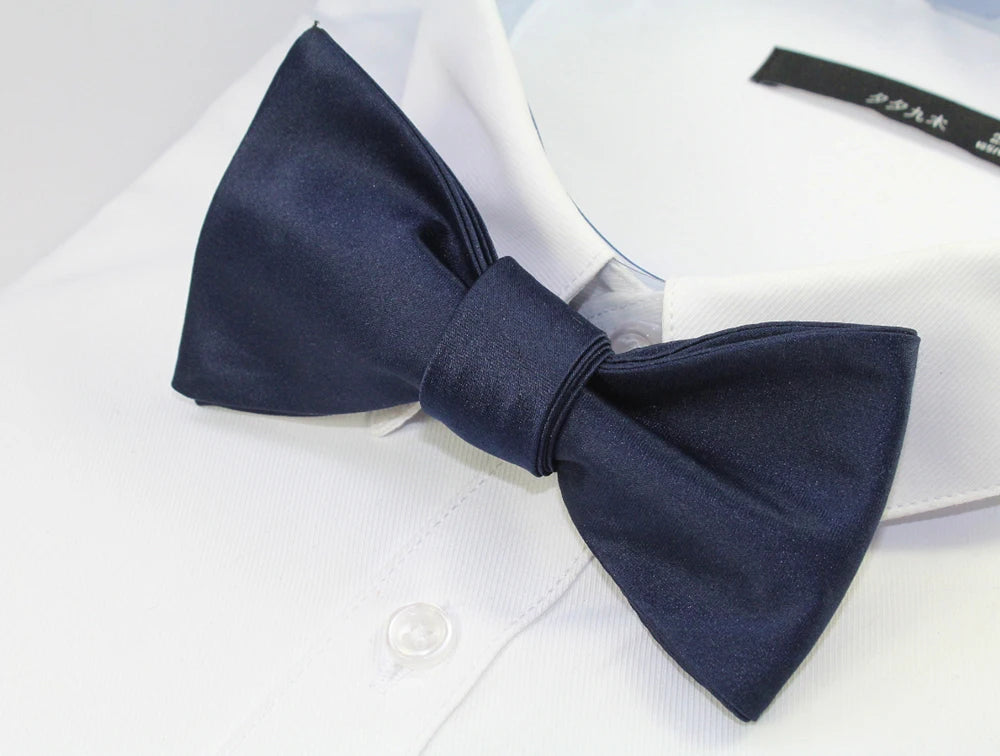 GUSLESON New Quality Fashion Mens Bowties Solid Color Plain Silk Self Tie Bow Ties Butterflies Noeud Papillon Business Wedding