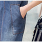 5XL 6XL 2023 Denim Dress Elegant Women Clothing Blue Jeans Shirt Dresses Ladies Office Loose Summer Dress Vestido Femininos Y67