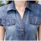 5XL 6XL 2023 Denim Dress Elegant Women Clothing Blue Jeans Shirt Dresses Ladies Office Loose Summer Dress Vestido Femininos Y67