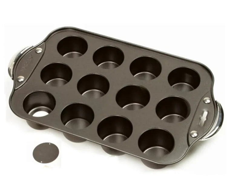 12Cups Non-stick Round Shaped Cheesecake Cup Mini Cake Baking  Pan Removable Bottom Baking Cake Tray Muffin Mold