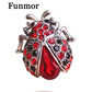 Funmor Silver Color Red Ladybug Women Lovely Insect Scarf Jewelry Clips Pins Rhinestone Crystal Paved Small Cute bijoux broche