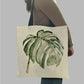 Fashion Women Handbag Tropical Green Banana Leaf Plant Forest Print Totes Eco Linen Shopping Bags Working Practical Large