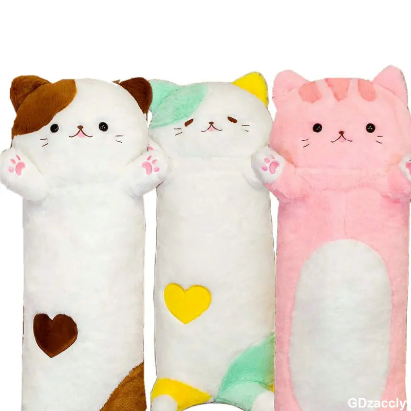 Cute Soft Long Cat Boyfriend Pillow Plush Toys Stuffed Pause Office Nap Sleeping Pillow Cat Cushion Gift Doll for Kids Girls