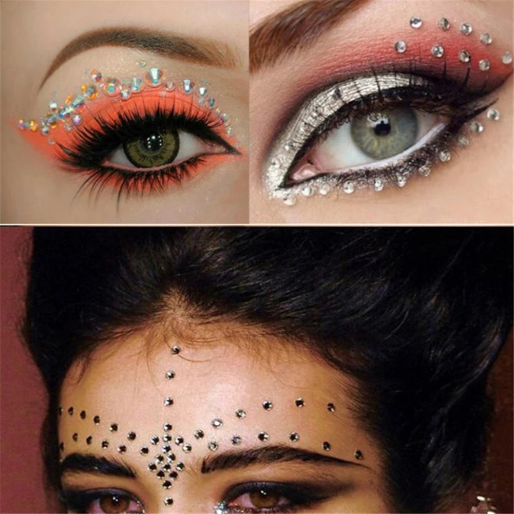 Body Face Makeup Temporary Glitter Eyes Stickers DIY Nail Art Rhinestone Decor