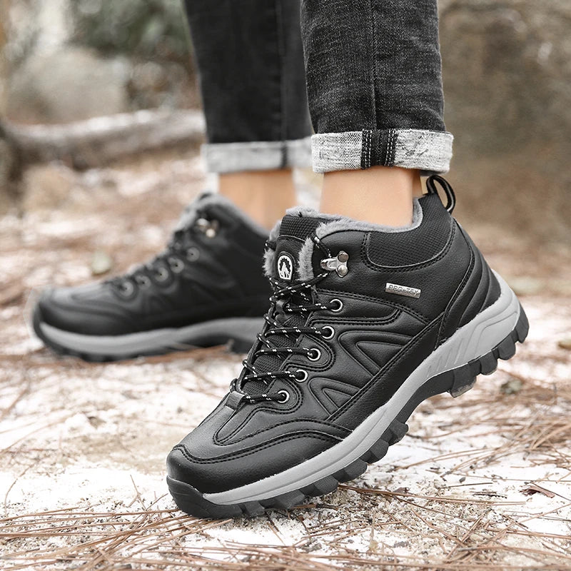 Brand Winter Men's Boots Warm Men's Snow Boots High Quality Leather Waterproof Men Sneakers Outdoor Men Hiking Boots Work Shoes