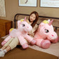 100cm Large Unicorn Plush Toys Cute Pink Rainbow Horse Soft Doll Stuffed Animal Big Toys For Girlfriend Birthday Gift