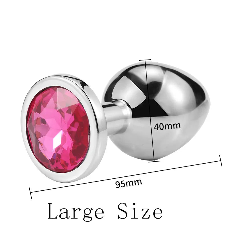 3 Size/set Metal Anal plug butt plug Sex Toys Butt Toys For Women/Men/Couples Adult Game Masturbator Anal S/M/L Diamond Sex Shop