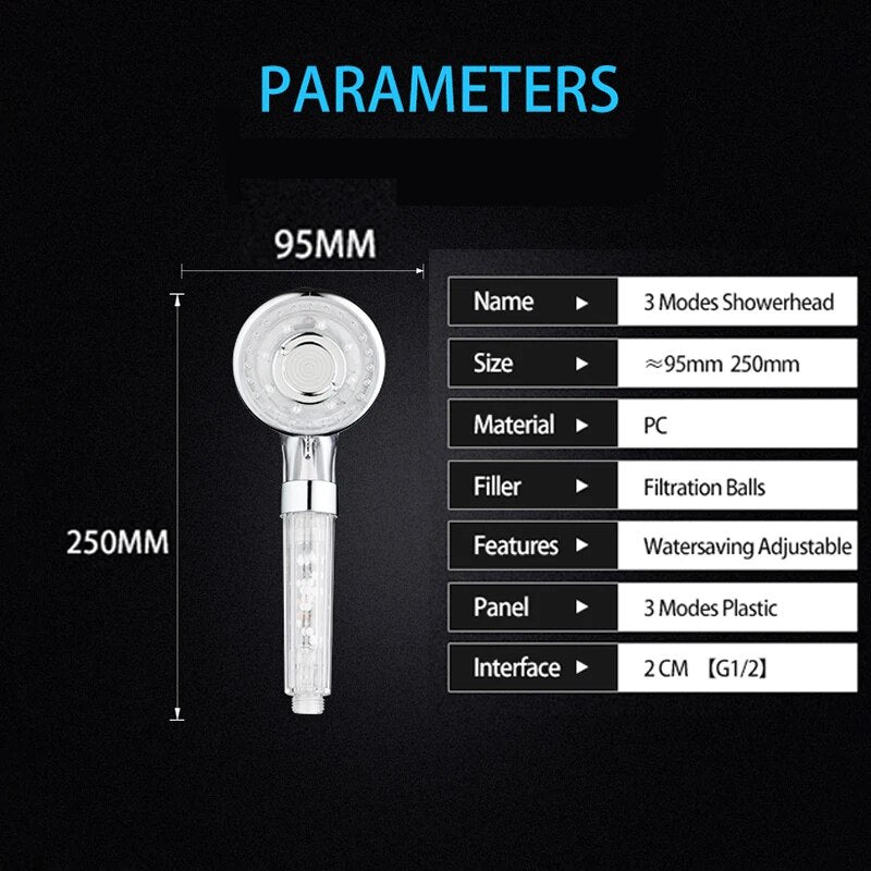 pomme de douche SPA à économie d'eau, 4 Modes de pulvérisation, haute pression, interrupteur rond à main, filtre réglable, buse de pulvérisation