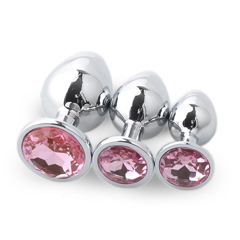 3 Size/set Metal Anal plug butt plug Sex Toys Butt Toys For Women/Men/Couples Adult Game Masturbator Anal S/M/L Diamond Sex Shop