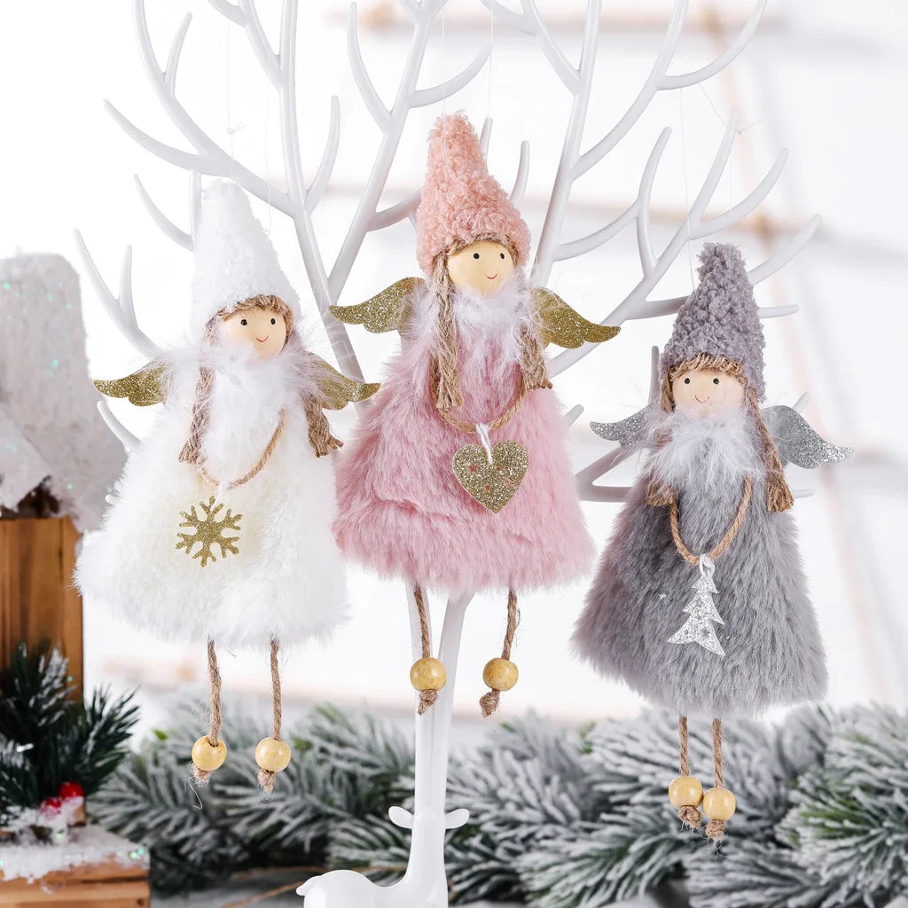 2022 Xmas Cute Angel Dolls Merry Christmas Tree Decorations for Home Navidad Ornaments Noel Natal Decor 2023 New Year Kid Gifts