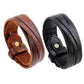 Vintage Punk Genuine Leather Bracelet Bangle for Men Handmade Leather Wristband Steampunk Motorcycle Jewelry Male Braclets 2019