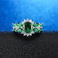 YANHUI New Fashion Tibetan Silver  Jewelry Emerald  Rings For Women Female Valentine's Day Accessories