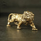 Antique Bronze Male Lion King Statue Small Ornaments Solid Copper Mountain Lions Miniature Figures Brass Sculpture Crafts Decor