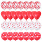 28pcs Red Heart Shape Balloons Decorations Kit Wedding Decors Valentines Day Gifts Heart Printed Latex confetti Globos helium