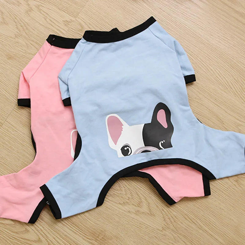 Fat Dog Clothes For Dogs French Bulldog Pet Pajamas Dog Shirt Cotton Pet Clothing For Dogs Coat Sleepwear Pug Pet Clothes Yorkie