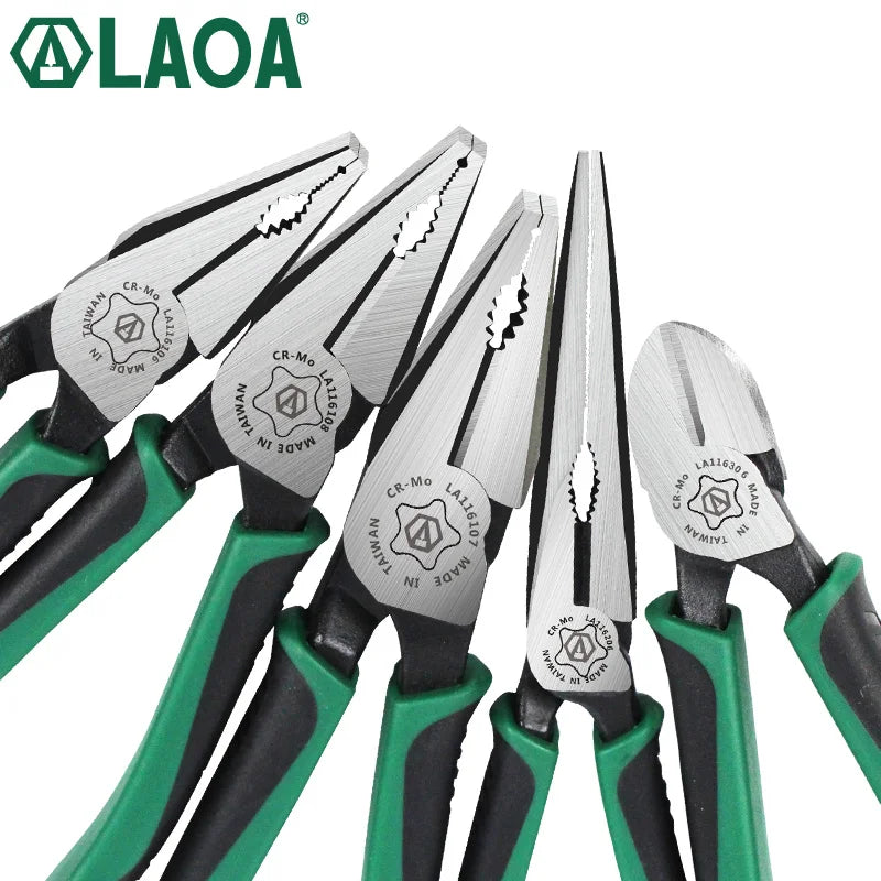 1pcs LAOA CR-MO Combination Pliers Long Nose Plier Fishing Pliers Wire Cutter Stripping American Type Tools For Electrician