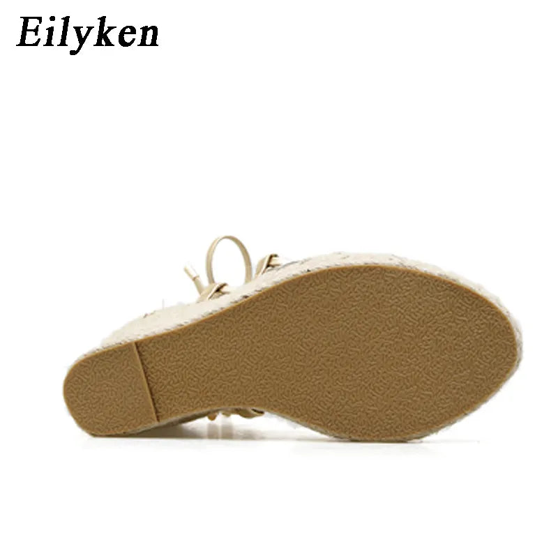 Eilyken Fashion Summer Wedges Sandals Women Open Toe Casual Ankle Strap Ladies Platform High Heels Shoes Size 35-42