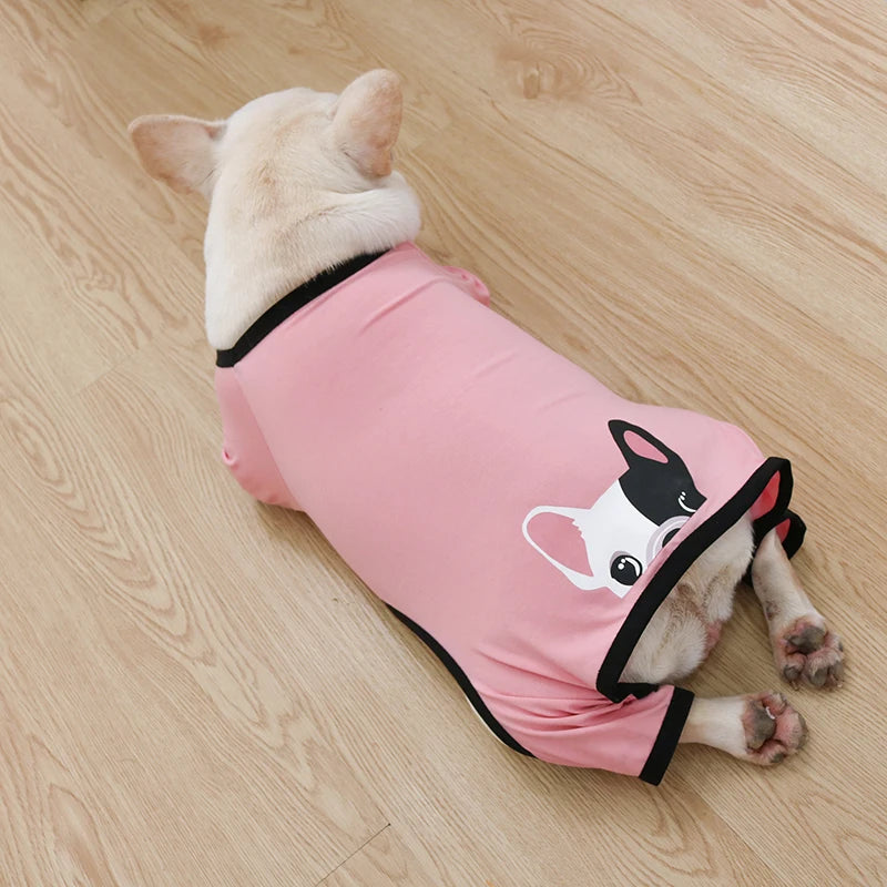 Fat Dog Clothes For Dogs French Bulldog Pet Pajamas Dog Shirt Cotton Pet Clothing For Dogs Coat Sleepwear Pug Pet Clothes Yorkie