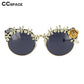 51103 Round Sunglasses Fashion Metal Golden Rose Frame Charm Women's Shade UV400