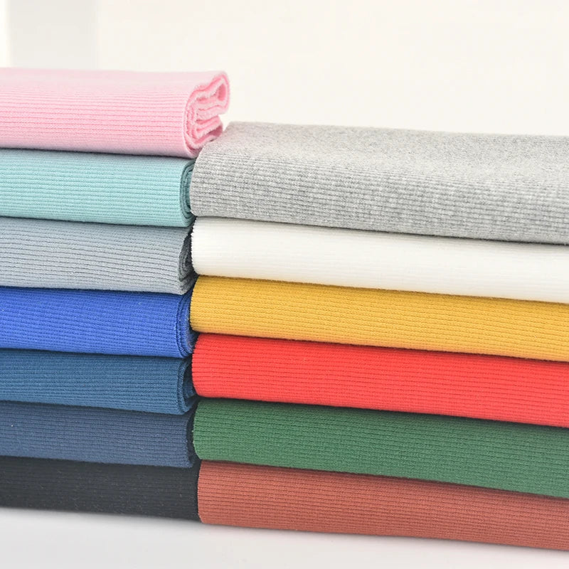 20cm X 106cm 2cm x   Cotton knitted rib cuff fabric stretchy cotton  for DIY sewing clothing making accessories