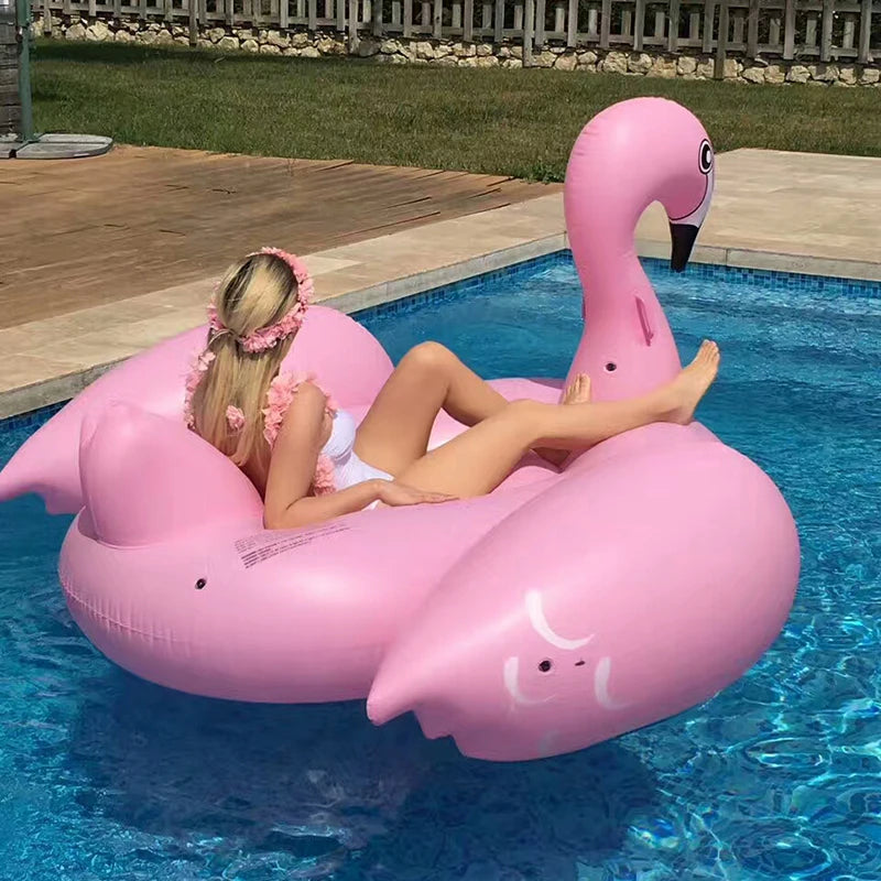 175cm Inflatable Flamingo Giant Pool Float for Adult Pool Toys Water Party Summer Ride-On Swimming Ring Gonflable Piscina Boias