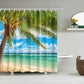 1PC Green Tropical Plants Shower Curtains for Bathroom Polyester Seaworld Shower Curtain Printing Curtain Beach Shower Curtains