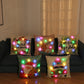 LED Christmas Pillowcase Cartoon Plant Creative Printing Luminous Cushion Cover Home Sofa Table Chair Decoration Pillow Cases