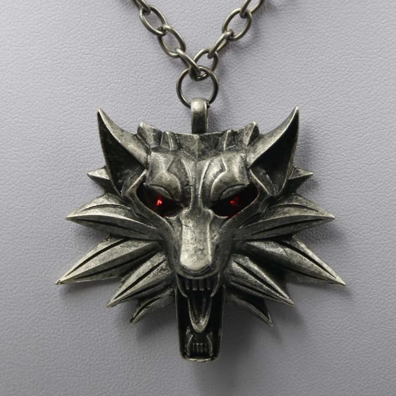 Wizard School Wolf Head Medallion Chains Necklace Wild Tribe Book Series Monster Hunter Games Animal Wolf Pendant Necklace