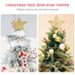 Gold Glitter Christmas Tree Top Iron Star Christmas Decorations For Home Xmas Tree Ornaments Navidad New Year 2023 Natal Noel